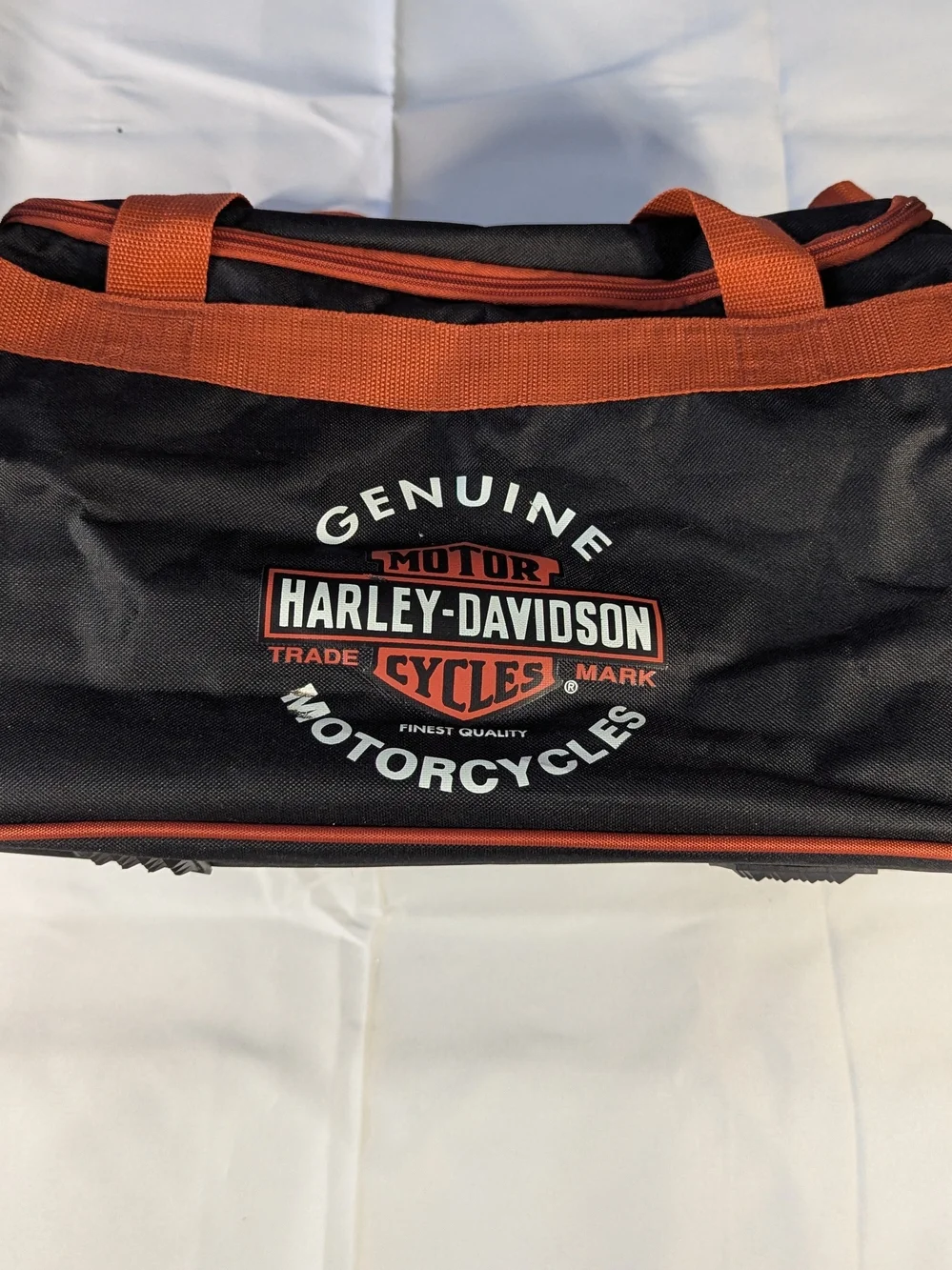 Harley-Davidson Bar & Shield Black Orange Duffel Sports Gym Bag